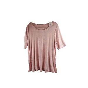 J. Jill Pima Seamed Elbow Sleeve Comfort Tunic T-Shirt Mauve 100% Pima Cotton XL